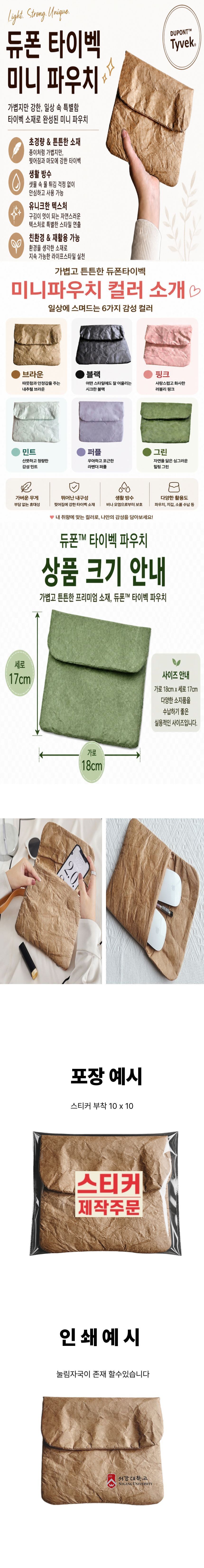 여권가방 다용도 미니 타이벡 파우치 18.5cm 상세 1